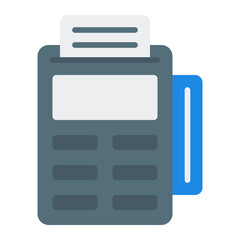 POS terminal icon. Payment device symbol. Business sales and transaction collection. Flat Icon