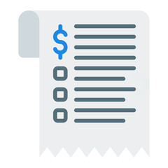 Obraz premium Receipt icon. Payment document symbol. Business transaction and proof collection. Flat Icon