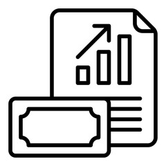 Financial report icon. Business document symbol. Accounting and company analysis collection. Outline Icon