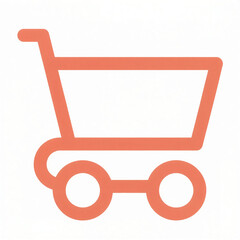 Warm Earthy Shopping Cart Icon in Line Art