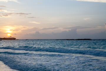 Sunrise over the Caribbean Sea in Cancun