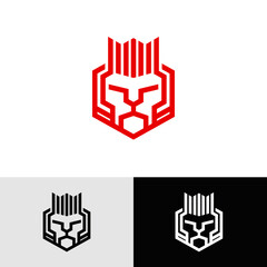 Fototapeta premium futuristic geometric lion head.