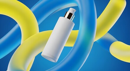 Cosmetic Bottle Design, Abstract Background, Modern Packaging.