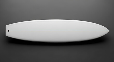 Top View Blank White Surfboard Mockup on a Dark Gray Background, Perfect for Product Branding, Water Sports Advertising, and Custom Design Showcases
