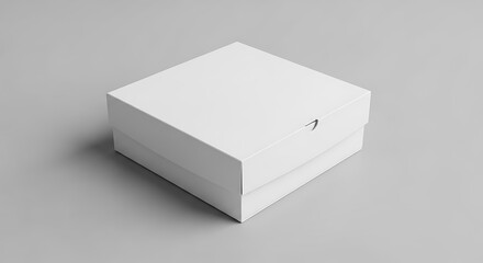 White Square Box on Gray Background.