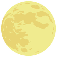 Full Moon Vector Illustration Flat Design