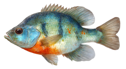 Side view of a colorful freshwater fish