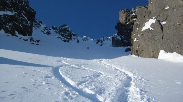 Winter adventure snowy mountain snowboarding event rugged terrain wide angle thrilling experience