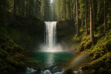 Forest Waterfall Serenity