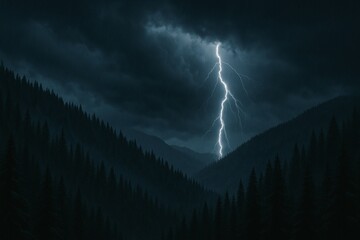 Stormy Mountain Lightning