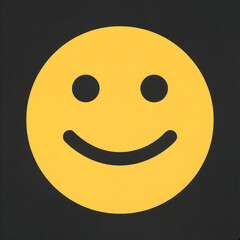 Smiley Face Icon with Bold Geometric Flat Shapes