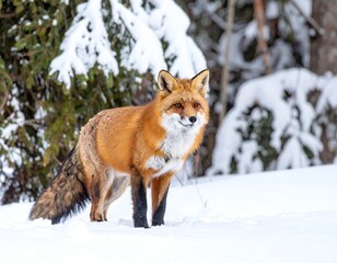 Red Fox in Snowy Forest (1)