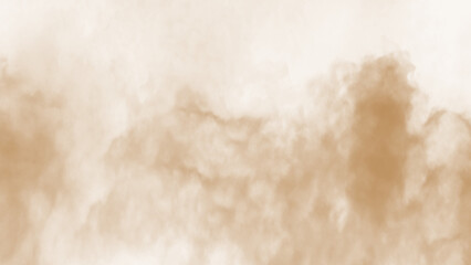 Fototapeta premium Brown dust sand soil smoke cloud particles isolated on a transparent background. Sandstorm effect, smog, dust explosion rising, Smoke fog overlay effect. Blurred soil dust.