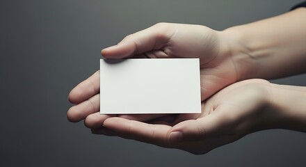 Blank Business Card in Hands.