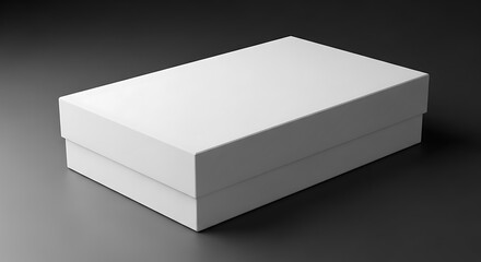 Naklejka premium White Shoe Box on Gray Background.
