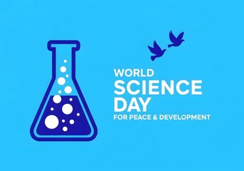 Fototapeta premium World Science Day for Peace and Development on Bright background