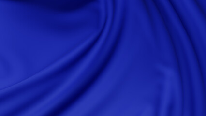 The background image of the fluttering cloth has bold blue colors and patterns.