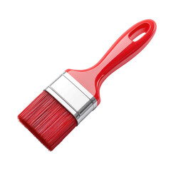 Red paintbrush with a glossy handle and metal ferrule