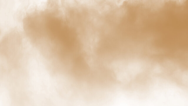 brown dust sand soil smoke cloud particles isolated on a transparent background. sandstorm effect smog dust explosion rising smoke fog overlay effect blurred soil dust. png design elements