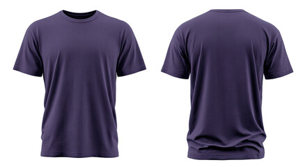 Dark purple, unisex t-shirt, front and back view
