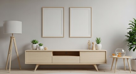 Fototapeta premium Beige Modern Living Room Interior Design.