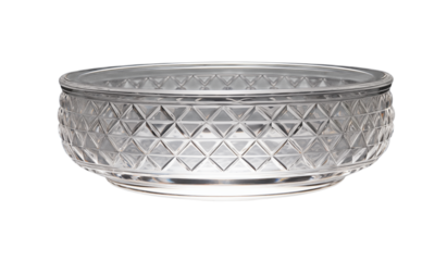Crystal Glass Bowl with Geometric Pattern transparent background png