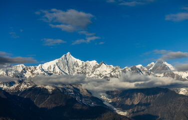 The landscape of Meili Snow Mountain in Yunnan Province	