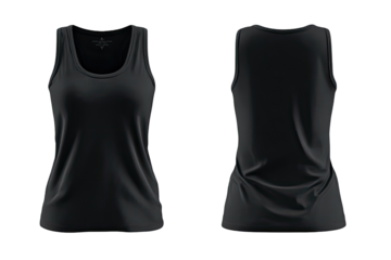 Front and back view of a dark gray women's tank top (1)