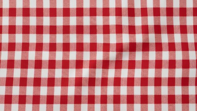 Red white tablecloth, Red and white picnic gingham is waving