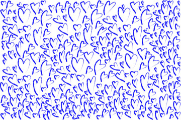 Blue Hearts Pattern hand-drawn