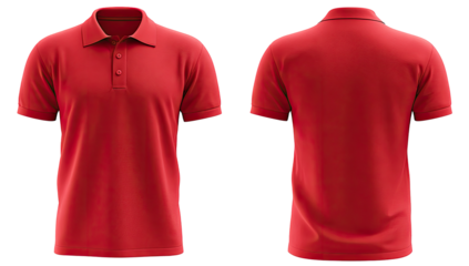 Red polo shirt, front and back views (5)