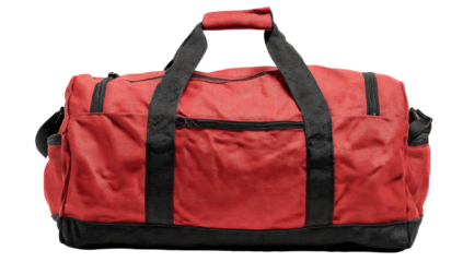 Red duffel bag