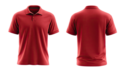 Red polo shirt, front and back views (4)