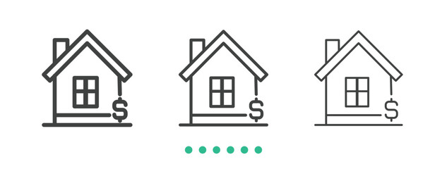 Property sale icon. Thin line icon vector