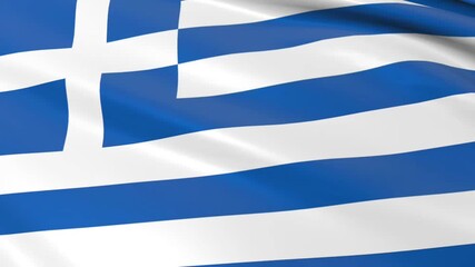 flag of greece waving in wind, animated flag background