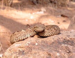 Fototapeta premium Snake on Rock in Natural Habitat