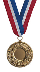 Gold medal with ribbon