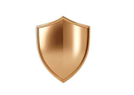Golden shield on black background