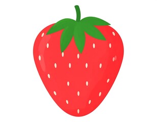 Fototapeta premium Simple red strawberry illustration