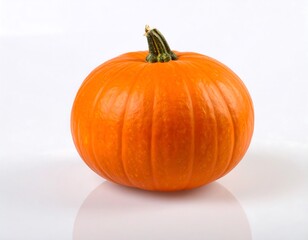 Obraz premium Single orange pumpkin on white background (1)