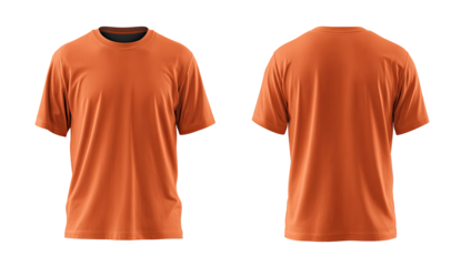 Front and back view of a burnt orange t-shirt (3)