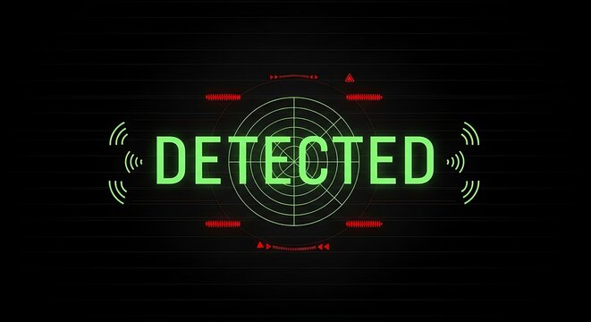 Alert detected on digital radar screen, signaling immediate threat discovery and system activation.