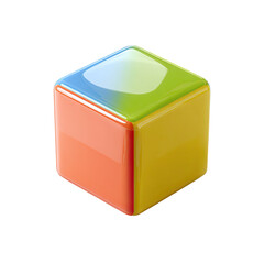 Fototapeta premium 3D rendered cube with vibrant, gradient colored faces