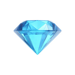 A brilliant, light-blue diamond,faceted and gleaming
