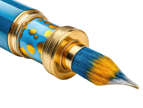 Close-up of a pen's tip and section