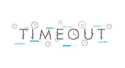 Modern digital art visualizes time running out with clocks and progress bars