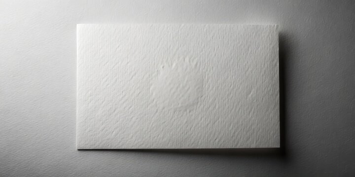 A Blank Rectangular Piece of Textured White Paper Situated on a Smooth Surface, Ideal for Design and Mockup Applications