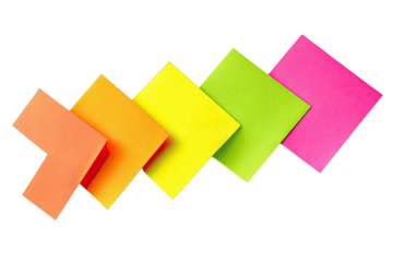 Colorful sticky notes arranged in a flowing design