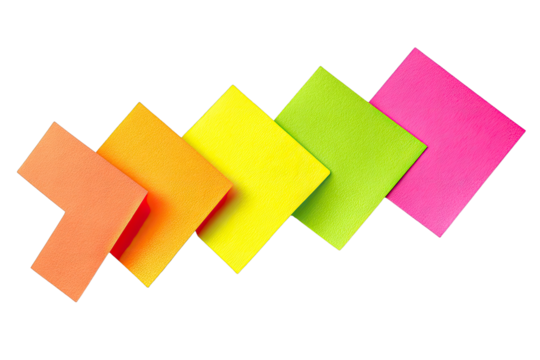 Colorful sticky notes arranged in a flowing design