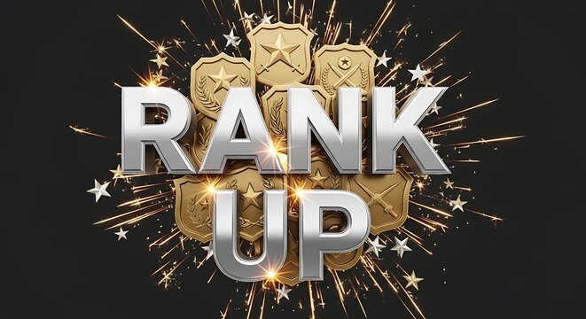 Achieve ultimate success and celebrate victory with dynamic 'Rank Up' graphics and sparkling achievement awards.